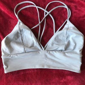 Lululemon Pushing Limits Bra in Concrete Blue